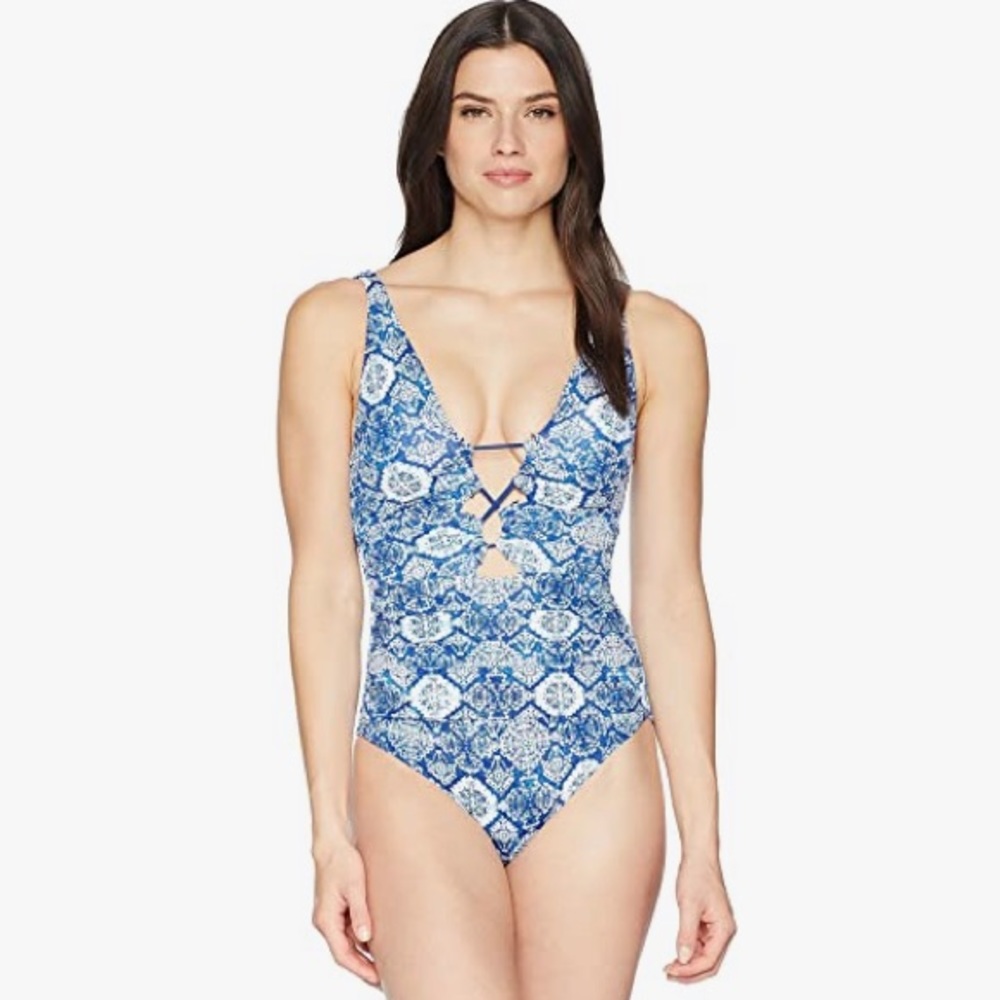 NWT RALPH LAUREN Aegean Tile Loop Front One Piece